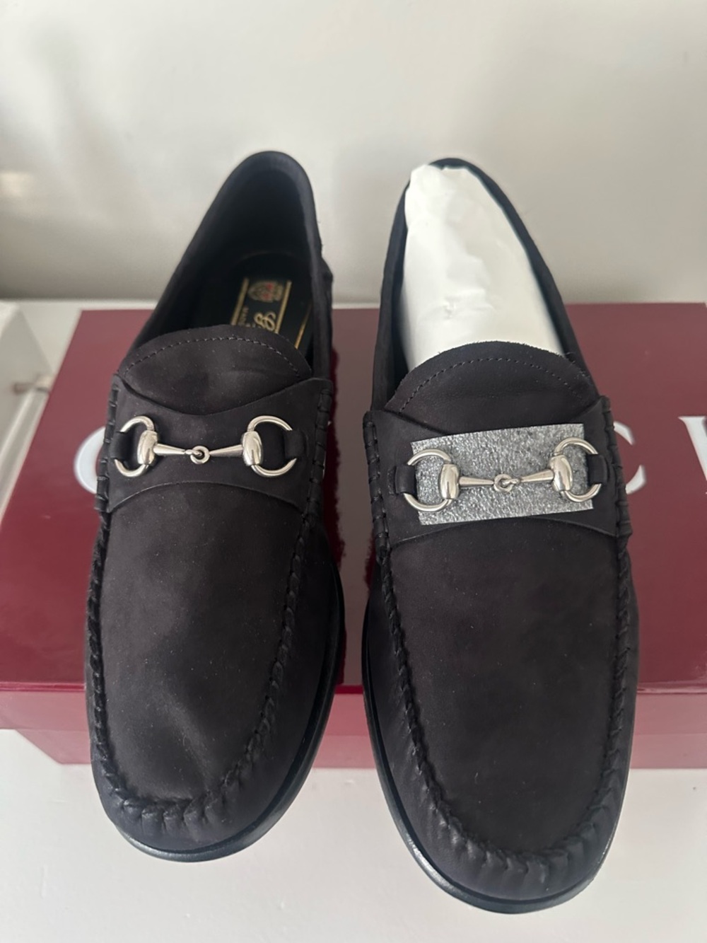 GUCCI Nubuck Womens Horsebit Loafers 39.5 Black - Picture 2 of 7